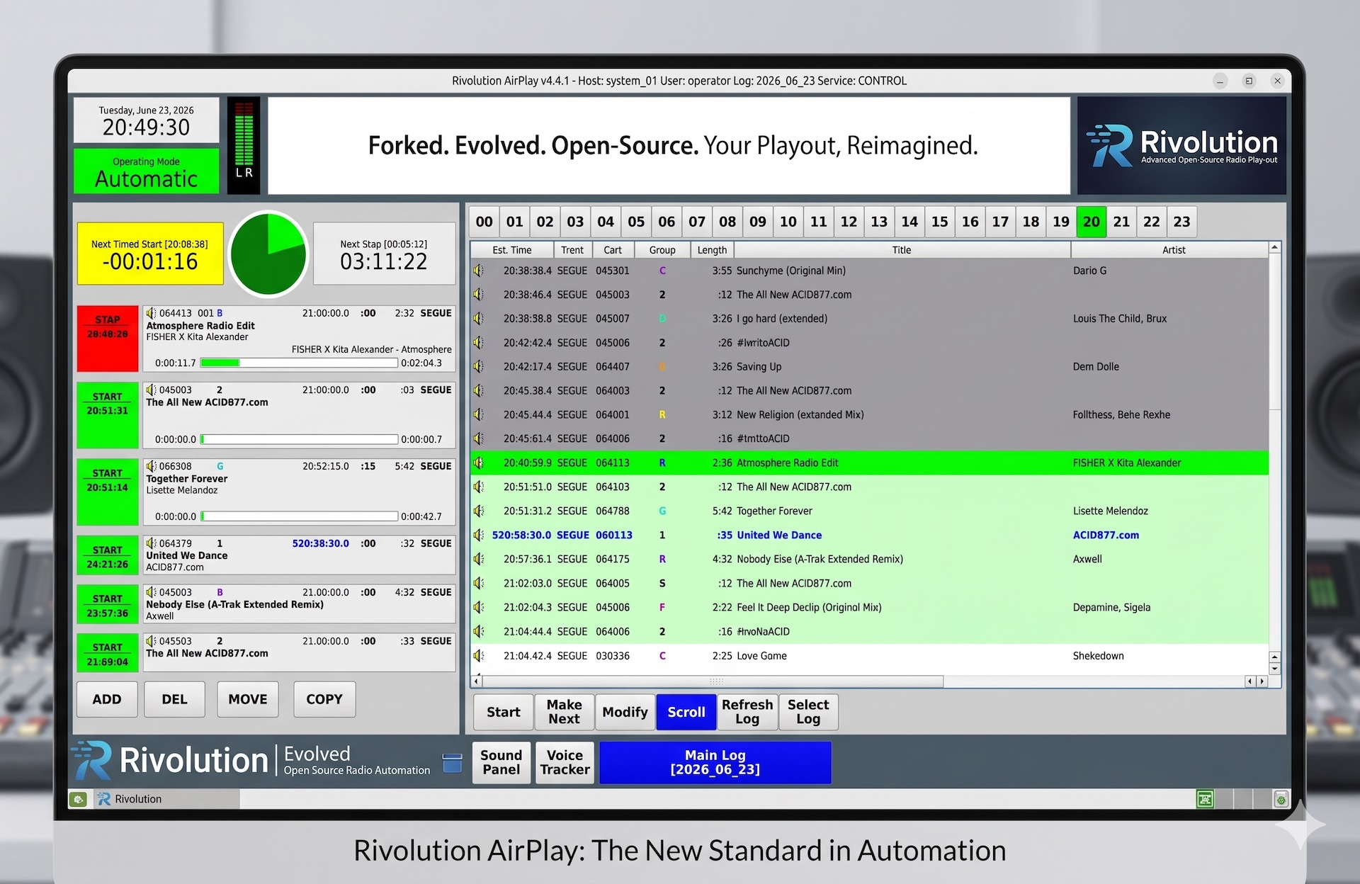 Rivolution AirPlay mockup — forked, evolved, open-source playout